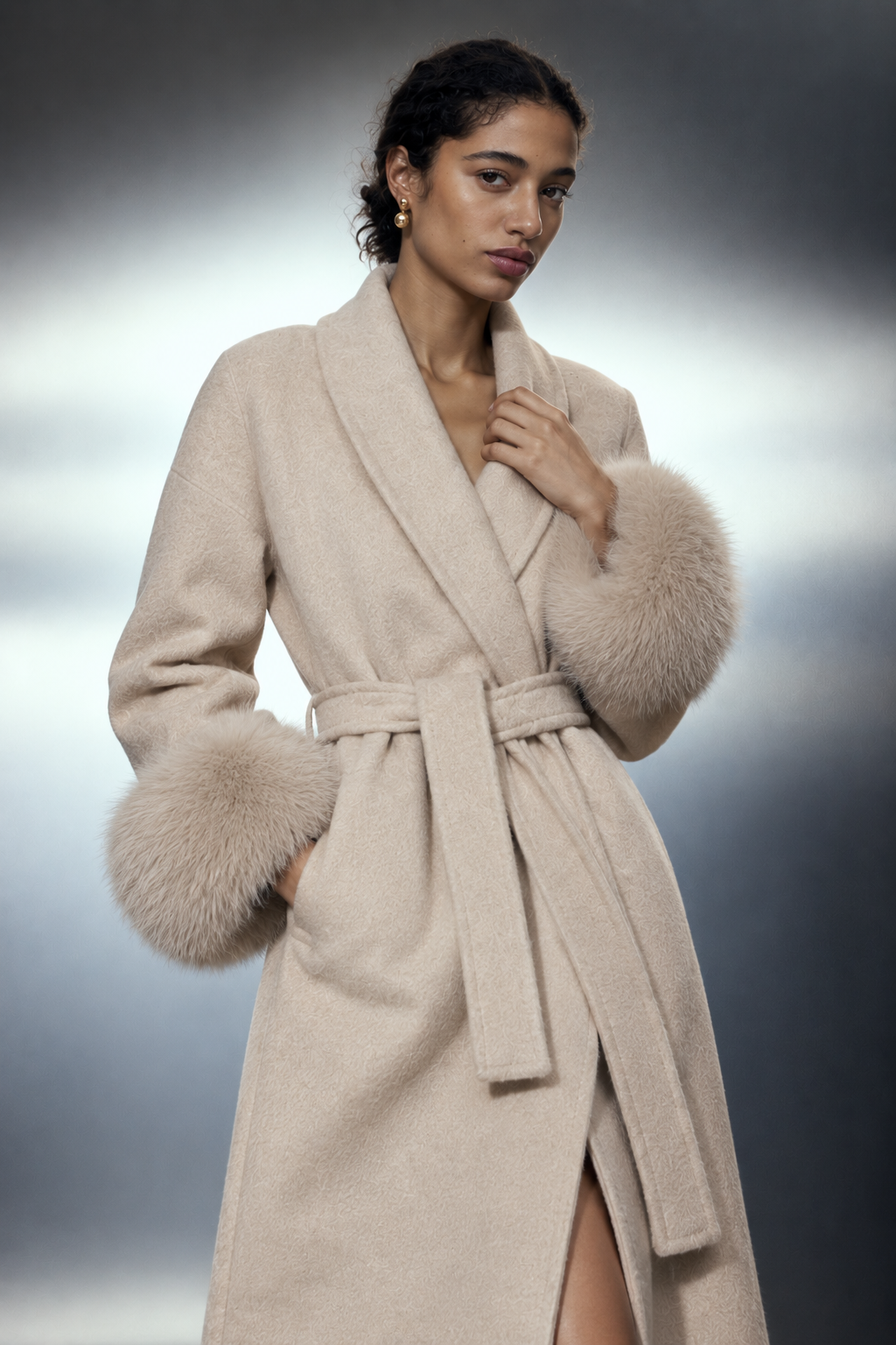 The Leya Coat Long, détail buste