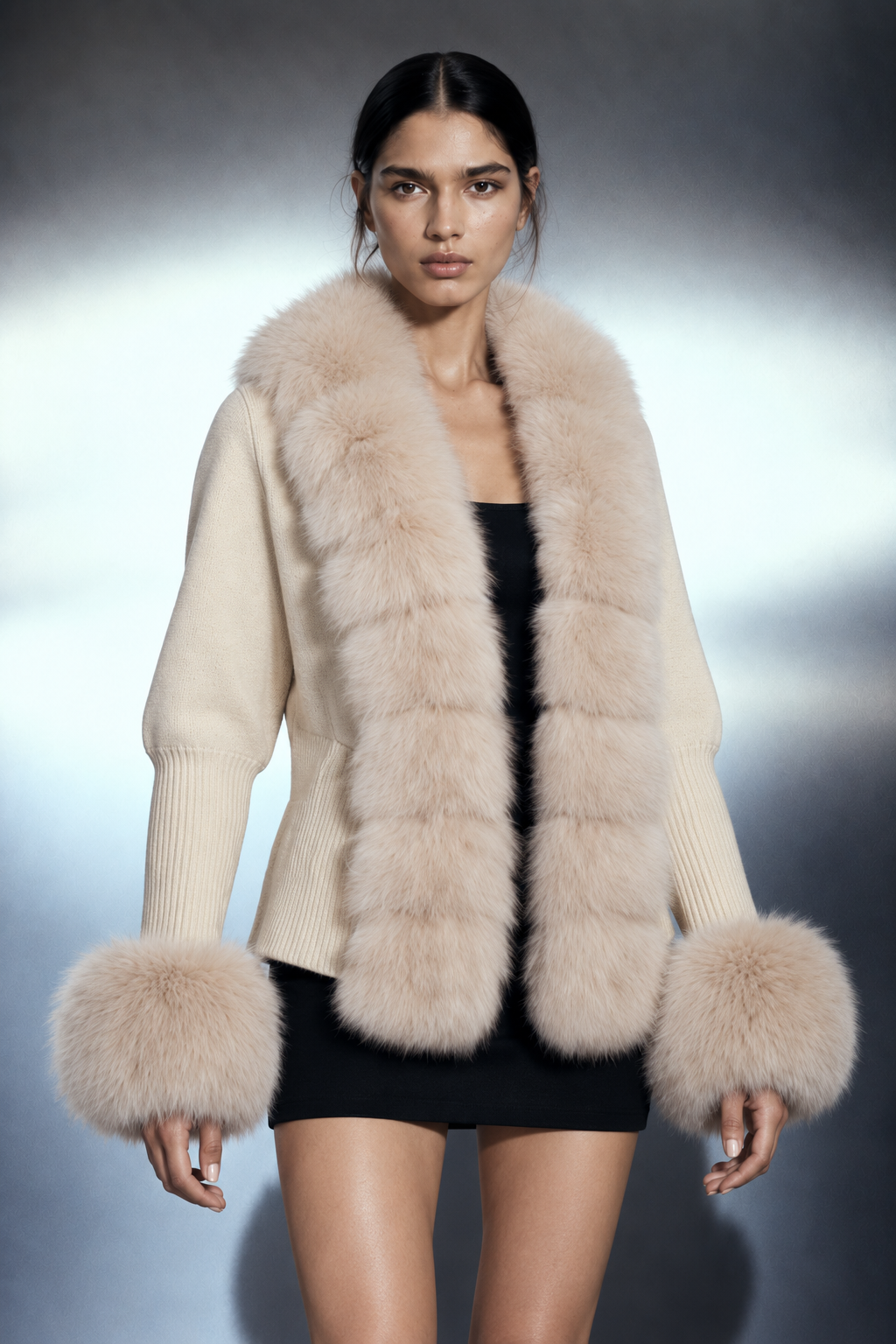 The Aurora Cardigan, détail buste
