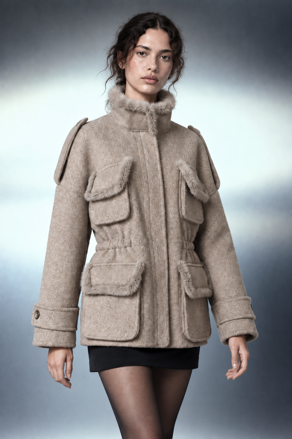 The Elegance Coat, détail buste